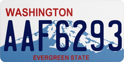 WA license plate AAF6293