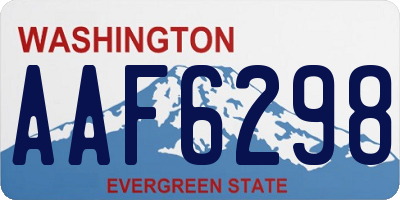 WA license plate AAF6298
