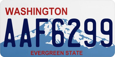 WA license plate AAF6299