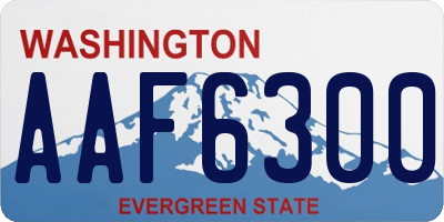 WA license plate AAF6300