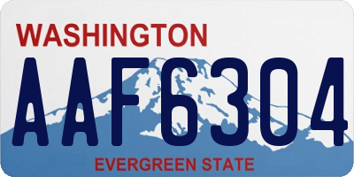 WA license plate AAF6304