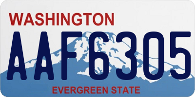 WA license plate AAF6305