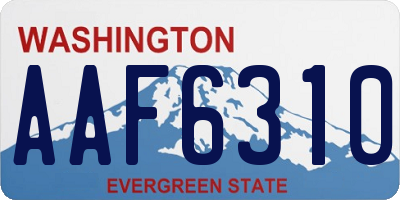 WA license plate AAF6310