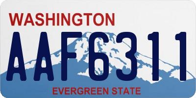 WA license plate AAF6311