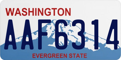 WA license plate AAF6314