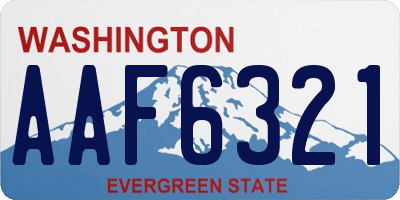 WA license plate AAF6321