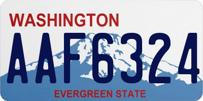 WA license plate AAF6324