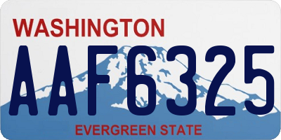 WA license plate AAF6325