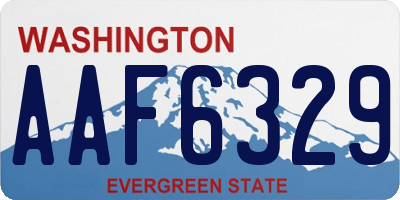 WA license plate AAF6329