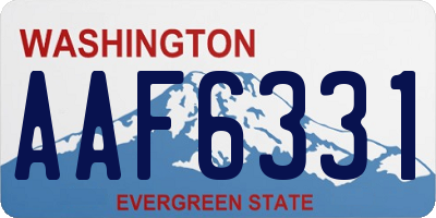 WA license plate AAF6331
