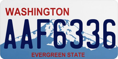 WA license plate AAF6336