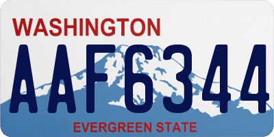 WA license plate AAF6344