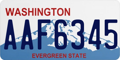 WA license plate AAF6345