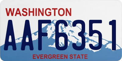 WA license plate AAF6351