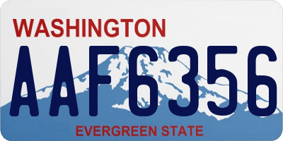 WA license plate AAF6356