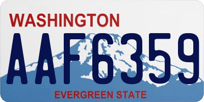 WA license plate AAF6359