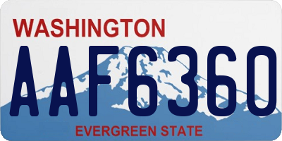 WA license plate AAF6360