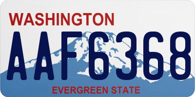 WA license plate AAF6368
