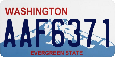 WA license plate AAF6371