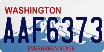 WA license plate AAF6373