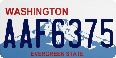 WA license plate AAF6375