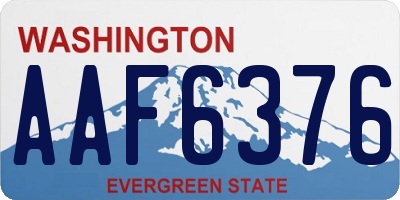 WA license plate AAF6376