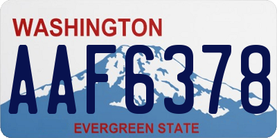 WA license plate AAF6378