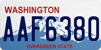 WA license plate AAF6380