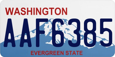 WA license plate AAF6385
