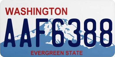 WA license plate AAF6388