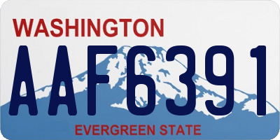 WA license plate AAF6391