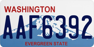 WA license plate AAF6392