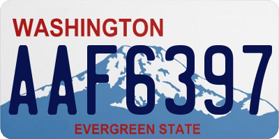 WA license plate AAF6397