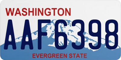 WA license plate AAF6398