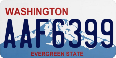 WA license plate AAF6399