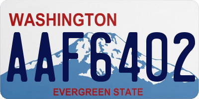 WA license plate AAF6402