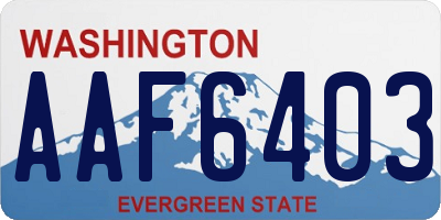 WA license plate AAF6403