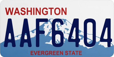 WA license plate AAF6404