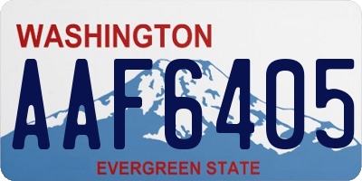 WA license plate AAF6405