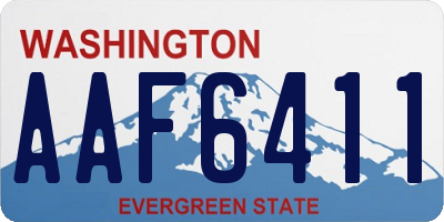 WA license plate AAF6411