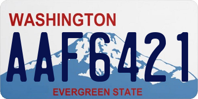 WA license plate AAF6421