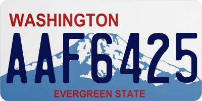 WA license plate AAF6425