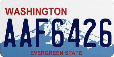 WA license plate AAF6426