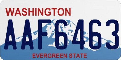 WA license plate AAF6463