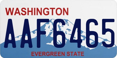 WA license plate AAF6465