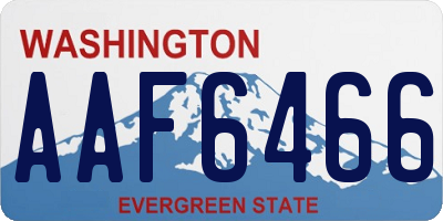 WA license plate AAF6466