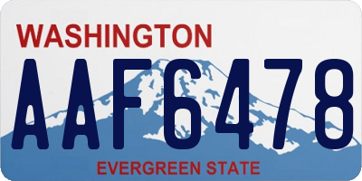 WA license plate AAF6478