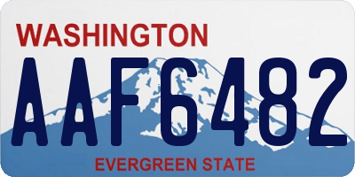 WA license plate AAF6482
