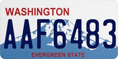 WA license plate AAF6483