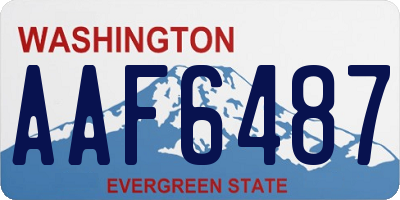 WA license plate AAF6487